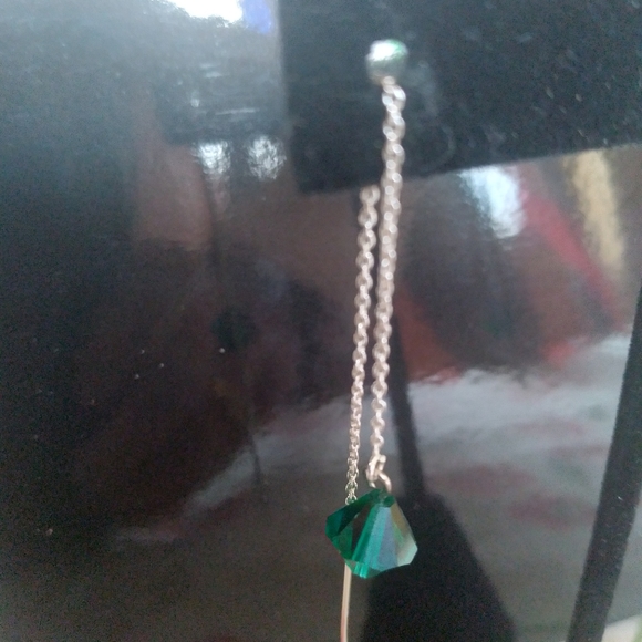 S/S 8mm Swarovski crystal threader earrings - Picture 2 of 5